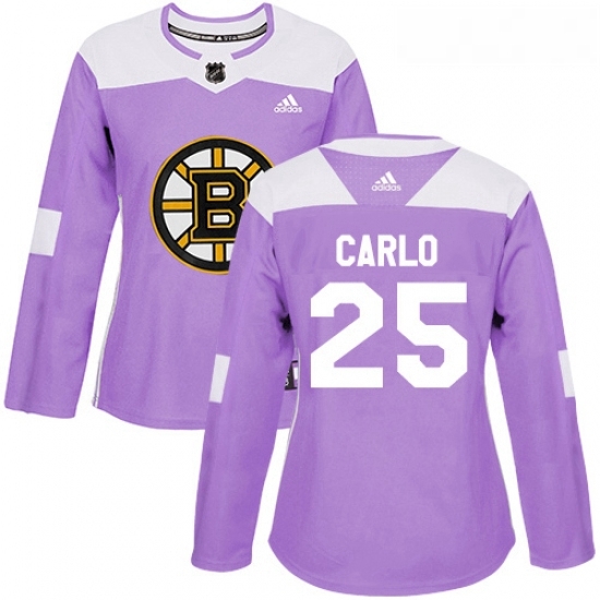 Womens Adidas Boston Bruins 25 Brandon Carlo Authentic Purple Fights Cancer Practice NHL Jersey Womens Adidas Boston Bruins 25 Brandon Carlo Authentic Purple Fights Cancer Practice NHL Jersey