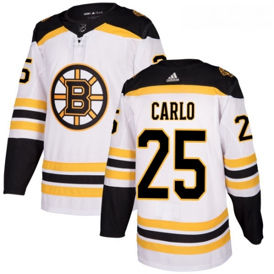Womens Adidas Boston Bruins 25 Brandon Carlo Authentic White Away NHL Jersey Womens Adidas Boston Bruins 25 Brandon Carlo Authentic White Away NHL Jersey