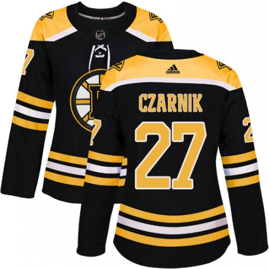 Womens Adidas Boston Bruins 27 Austin Czarnik Authentic Black Home NHL Jersey Womens Adidas Boston Bruins 27 Austin Czarnik Authentic Black Home NHL Jersey