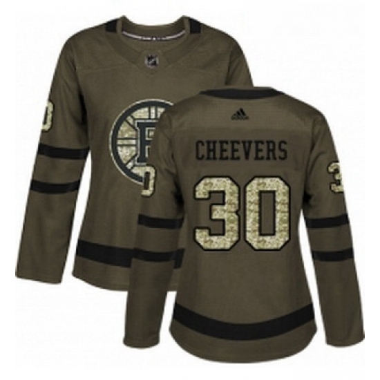 Womens Adidas Boston Bruins 30 Gerry Cheevers Authentic Green Salute to Service NHL Jersey Womens Adidas Boston Bruins 30 Gerry Cheevers Authentic Green Salute to Service NHL Jersey