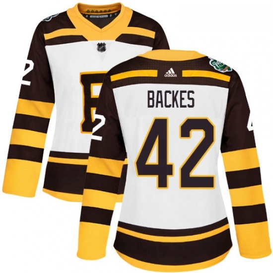 Womens Adidas Boston Bruins 42 David Backes Authentic White 2019 Winter Classic NHL Jersey Womens Adidas Boston Bruins 42 David Backes Authentic White 2019 Winter Classic NHL Jersey