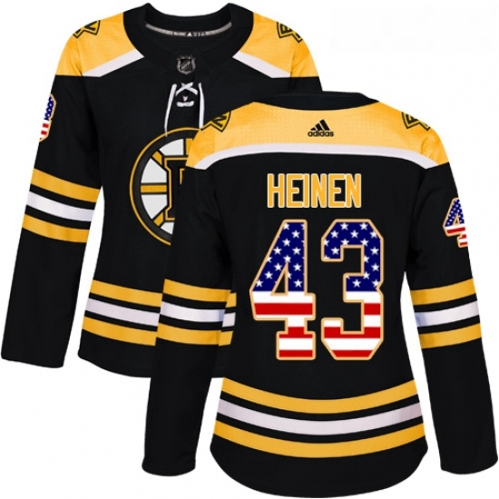 Womens Adidas Boston Bruins 43 Danton Heinen Authentic Black USA Flag Fashion NHL Jersey Womens Adidas Boston Bruins 43 Danton Heinen Authentic Black USA Flag Fashion NHL Jersey