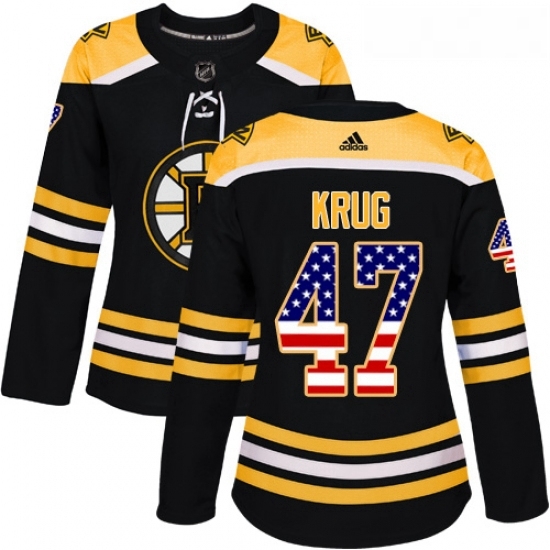 Womens Adidas Boston Bruins 47 Torey Krug Authentic Black USA Flag Fashion NHL Jersey Womens Adidas Boston Bruins 47 Torey Krug Authentic Black USA Flag Fashion NHL Jersey