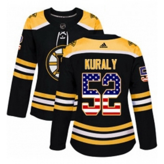 Womens Adidas Boston Bruins 52 Sean Kuraly Authentic Black USA Flag Fashion NHL Jersey Womens Adidas Boston Bruins 52 Sean Kuraly Authentic Black USA Flag Fashion NHL Jersey