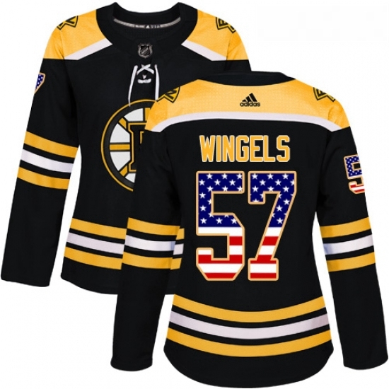 Womens Adidas Boston Bruins 57 Tommy Wingels Authentic Black USA Flag Fashion NHL Jersey Womens Adidas Boston Bruins 57 Tommy Wingels Authentic Black USA Flag Fashion NHL Jersey