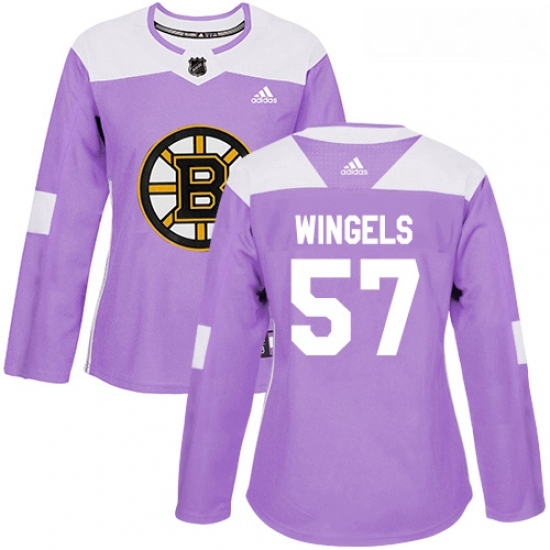 Womens Adidas Boston Bruins 57 Tommy Wingels Authentic Purple Fights Cancer Practice NHL Jersey Womens Adidas Boston Bruins 57 Tommy Wingels Authentic Purple Fights Cancer Practice NHL Jersey