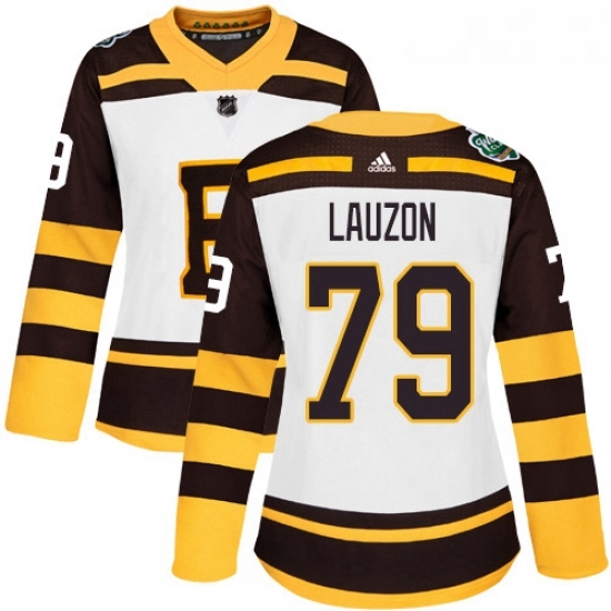 Womens Adidas Boston Bruins 79 Jeremy Lauzon Authentic White 2019 Winter Classic NHL Jersey Womens Adidas Boston Bruins 79 Jeremy Lauzon Authentic White 2019 Winter Classic NHL Jersey