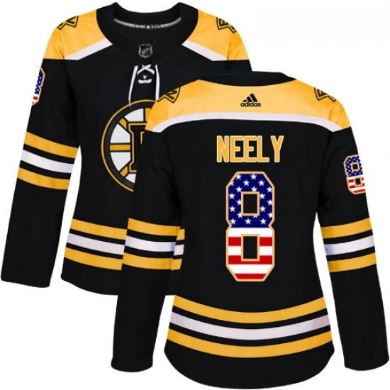 Womens Adidas Boston Bruins 8 Cam Neely Authentic Black USA Flag Fashion NHL Jersey Womens Adidas Boston Bruins 8 Cam Neely Authentic Black USA Flag Fashion NHL Jersey