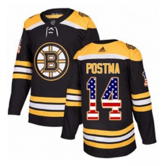 Youth Adidas Boston Bruins 14 Paul Postma Authentic Black USA Flag Fashion NHL Jersey Youth Adidas Boston Bruins 14 Paul Postma Authentic Black USA Flag Fashion NHL Jersey