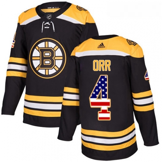 Youth Adidas Boston Bruins 4 Bobby Orr Authentic Black USA Flag Fashion NHL Jersey Youth Adidas Boston Bruins 4 Bobby Orr Authentic Black USA Flag Fashion NHL Jersey