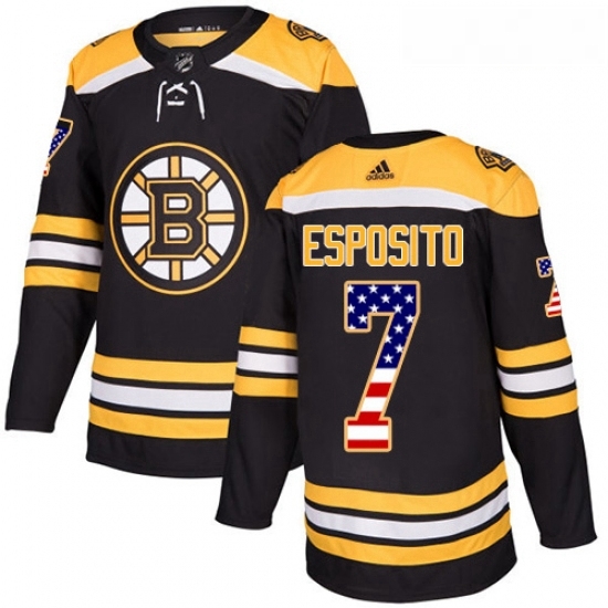 Youth Adidas Boston Bruins 7 Phil Esposito Authentic Black USA Flag Fashion NHL Jersey Youth Adidas Boston Bruins 7 Phil Esposito Authentic Black USA Flag Fashion NHL Jersey