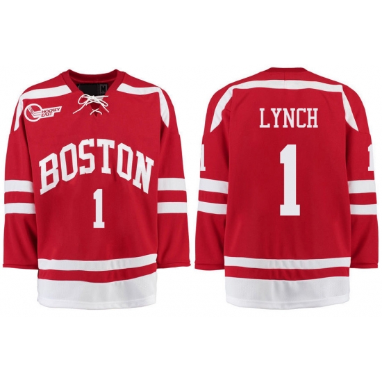 Boston University Terriers BU 1 Nico Lynch Red Stitched Hockey Jersey Boston University Terriers BU 1 Nico Lynch Red Stitched Hockey Jersey