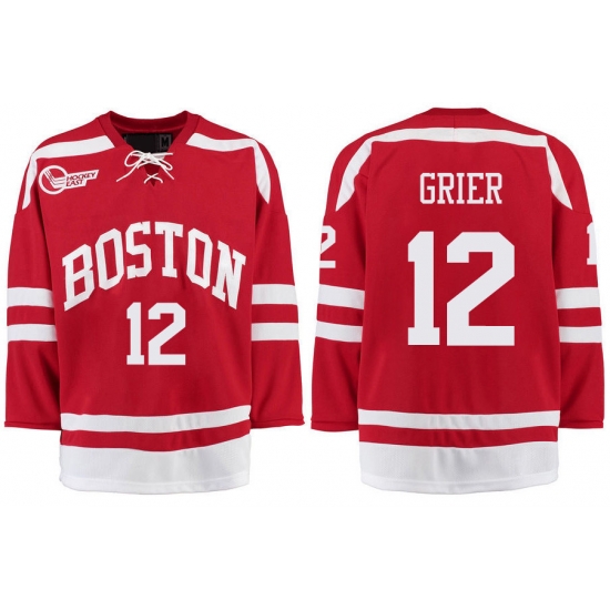 Boston University Terriers BU 12 Mike Grier Red Stitched Hockey Jersey Boston University Terriers BU 12 Mike Grier Red Stitched Hockey Jersey