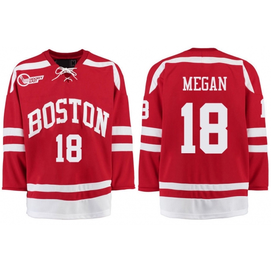 Boston University Terriers BU 18 Wade Megan Red Stitched Hockey Jersey Boston University Terriers BU 18 Wade Megan Red Stitched Hockey Jersey