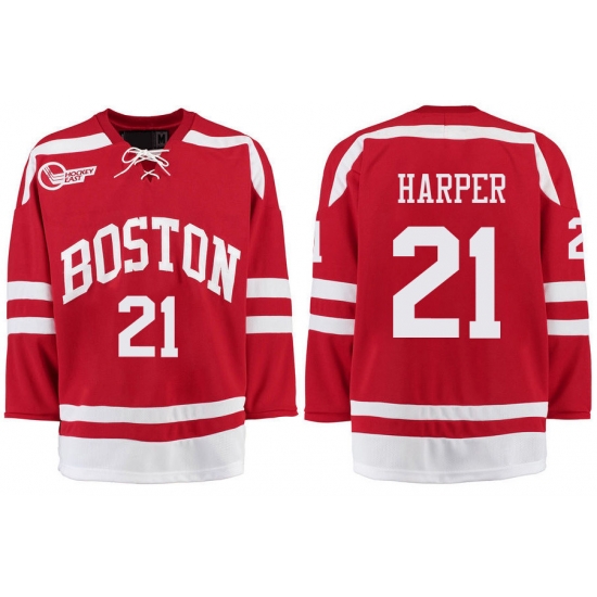 Boston University Terriers BU 21 Patrick Harper Red Stitched Hockey Jersey Boston University Terriers BU 21 Patrick Harper Red Stitched Hockey Jersey
