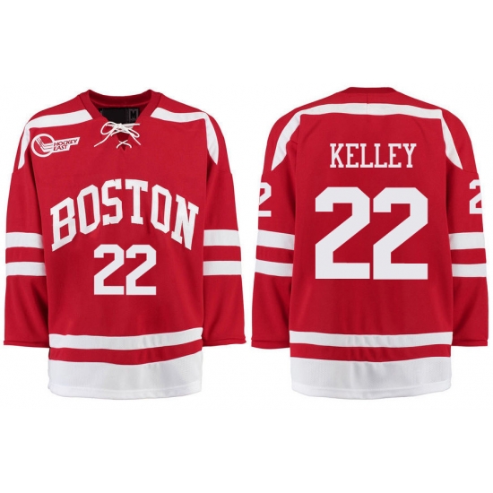 Boston University Terriers BU 22 Tommy Kelley Red Stitched Hockey Jersey Boston University Terriers BU 22 Tommy Kelley Red Stitched Hockey Jersey