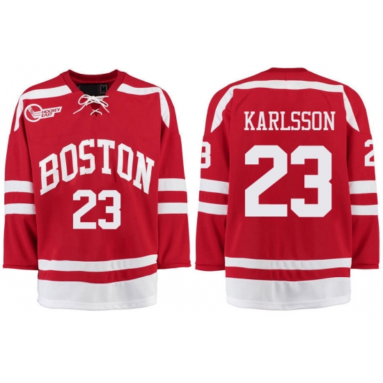 Boston University Terriers BU 23 Jakob Forsbacka Karlsson Red Stitched Hockey Jersey Boston University Terriers BU 23 Jakob Forsbacka Karlsson Red Stitched Hockey Jersey