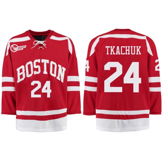 Boston University Terriers BU 24 Keith Tkachuk Red Stitched Hockey Jersey Boston University Terriers BU 24 Keith Tkachuk Red Stitched Hockey Jersey