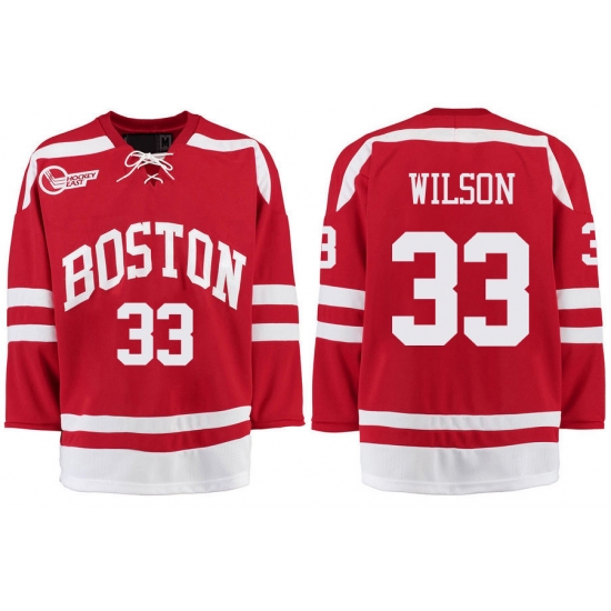 Boston University Terriers BU 33 Colin Wilson Red Stitched Hockey Jersey Boston University Terriers BU 33 Colin Wilson Red Stitched Hockey Jersey