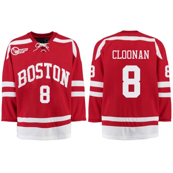 Boston University Terriers BU 8 Ryan Cloonan Red Stitched Hockey Jersey Boston University Terriers BU 8 Ryan Cloonan Red Stitched Hockey Jersey