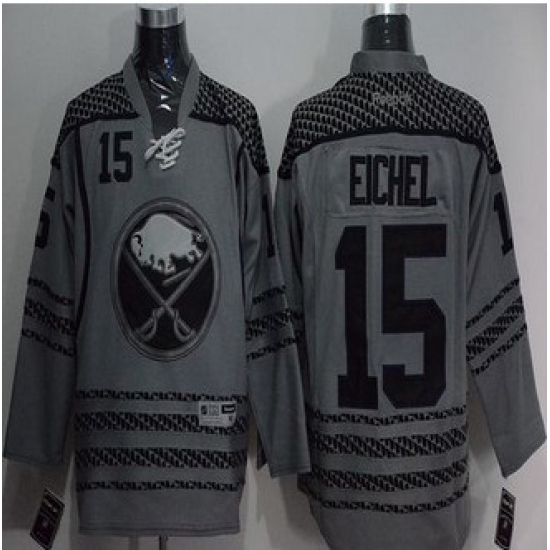 Buffalo Sabres #15 Jack Eichel Charcoal Cross Check Fashion Stitched NHL Jersey Buffalo Sabres #15 Jack Eichel Charcoal Cross Check Fashion Stitched NHL Jersey