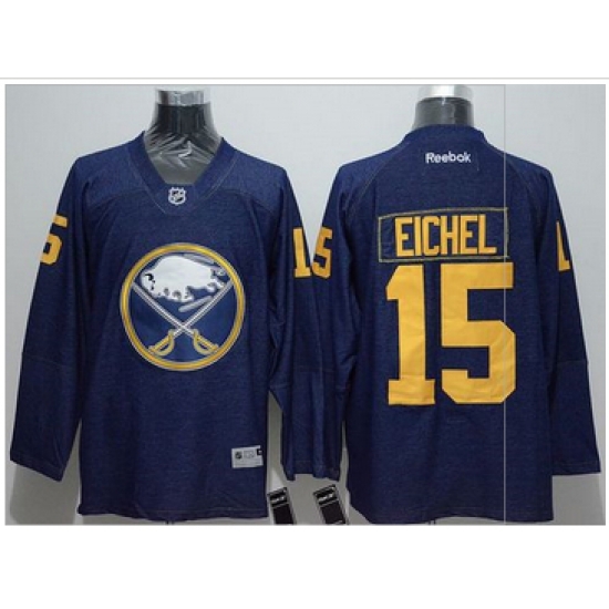 Buffalo Sabres #15 Jack Eichel Navy Blue Denim Stitched NHL Jersey Buffalo Sabres #15 Jack Eichel Navy Blue Denim Stitched NHL Jersey