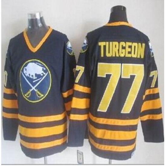 Buffalo Sabres #77 Pierre Turgeon Navy Blue CCM Throwback Stitched NHL Jersey Buffalo Sabres #77 Pierre Turgeon Navy Blue CCM Throwback Stitched NHL Jersey