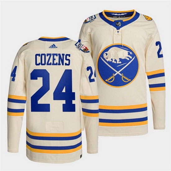 Men Buffalo Sabres 24 Dylan Cozens 2022 Cream Heritage Classic Stitched jersey Men Buffalo Sabres 24 Dylan Cozens 2022 Cream Heritage Classic Stitched jersey