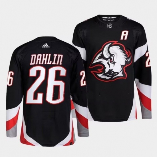 Men Buffalo Sabres 26 Rasmus Dahlinl 2022 23 Black Stitched Jersey Men Buffalo Sabres 26 Rasmus Dahlinl 2022 23 Black Stitched Jersey
