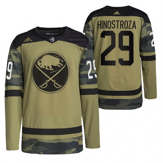 Men Buffalo Sabres 29 Vinnie Hinostroza 2022 Camo Military Appreciation Night Stitched jersey Men Buffalo Sabres 29 Vinnie Hinostroza 2022 Camo Military Appreciation Night Stitched jersey