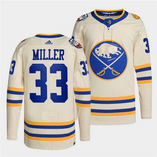 Men Buffalo Sabres 33 Colin Miller 2022 Cream Heritage Classic Stitched jersey Men Buffalo Sabres 33 Colin Miller 2022 Cream Heritage Classic Stitched jersey