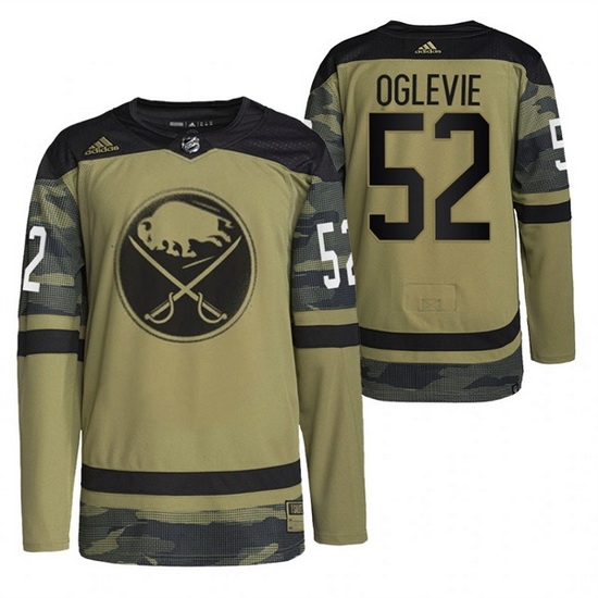 Men Buffalo Sabres 52 Andrew Oglevie 2022 Camo Military Appreciation Night Stitched jersey Men Buffalo Sabres 52 Andrew Oglevie 2022 Camo Military Appreciation Night Stitched jersey
