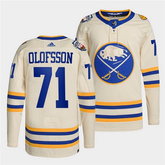 Men Buffalo Sabres 71 Victor Olofsson 2022 Cream Heritage Classic Stitched jersey Men Buffalo Sabres 71 Victor Olofsson 2022 Cream Heritage Classic Stitched jersey