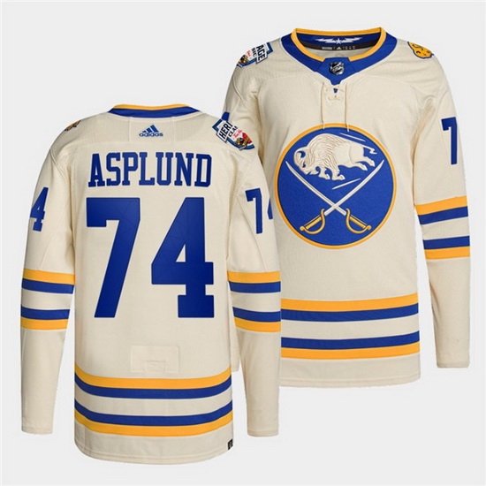 Men Buffalo Sabres 74 Rasmus Asplund 2022 Cream Heritage Classic Stitched jersey Men Buffalo Sabres 74 Rasmus Asplund 2022 Cream Heritage Classic Stitched jersey