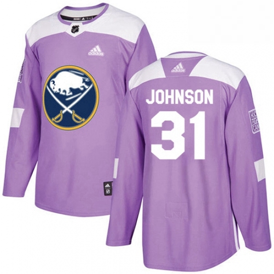 Mens Adidas Buffalo Sabres 31 Chad Johnson Authentic Purple Fights Cancer Practice NHL Jersey Mens Adidas Buffalo Sabres 31 Chad Johnson Authentic Purple Fights Cancer Practice NHL Jersey