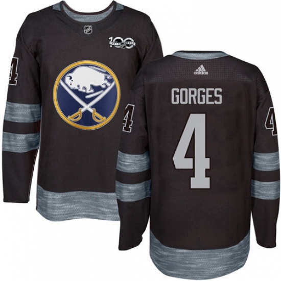 Mens Adidas Buffalo Sabres 4 Josh Gorges Authentic Black 1917 2017 100th Anniversary NHL Jersey Mens Adidas Buffalo Sabres 4 Josh Gorges Authentic Black 1917 2017 100th Anniversary NHL Jersey