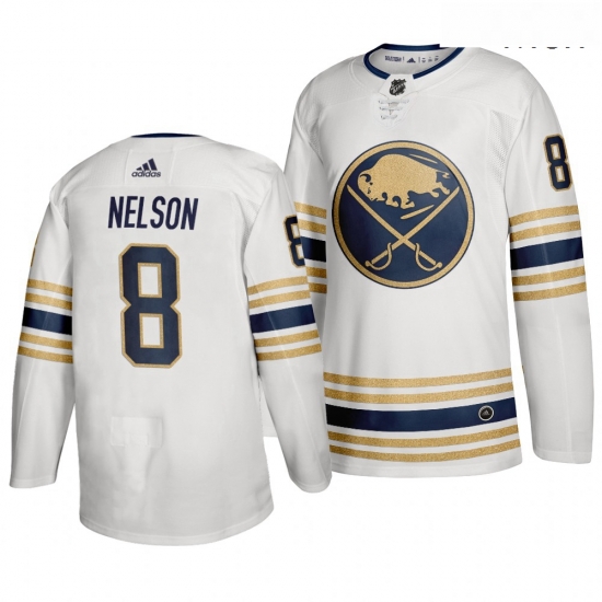 Sabres 8 Casey Nelson White 50th Anniversary Adidas Jersey Sabres 8 Casey Nelson White 50th Anniversary Adidas Jersey
