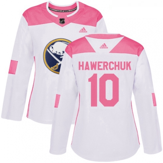 Womens Adidas Buffalo Sabres 10 Dale Hawerchuk Authentic WhitePink Fashion NHL Jersey Womens Adidas Buffalo Sabres 10 Dale Hawerchuk Authentic WhitePink Fashion NHL Jersey