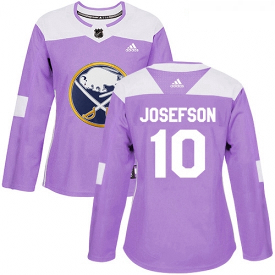 Womens Adidas Buffalo Sabres 10 Jacob Josefson Authentic Purple Fights Cancer Practice NHL Jersey Womens Adidas Buffalo Sabres 10 Jacob Josefson Authentic Purple Fights Cancer Practice NHL Jersey