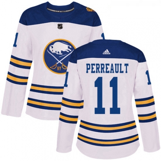 Womens Adidas Buffalo Sabres 11 Gilbert Perreault Authentic White 2018 Winter Classic NHL Jersey Womens Adidas Buffalo Sabres 11 Gilbert Perreault Authentic White 2018 Winter Classic NHL Jersey