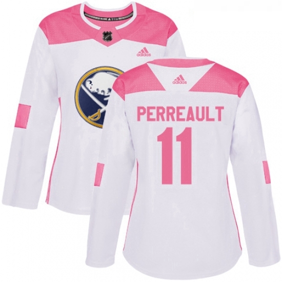 Womens Adidas Buffalo Sabres 11 Gilbert Perreault Authentic WhitePink Fashion NHL Jersey Womens Adidas Buffalo Sabres 11 Gilbert Perreault Authentic WhitePink Fashion NHL Jersey