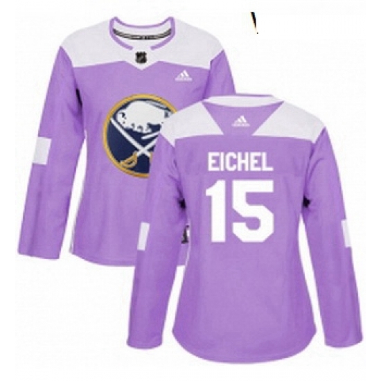 Womens Adidas Buffalo Sabres 15 Jack Eichel Authentic Purple Fights Cancer Practice NHL Jersey Womens Adidas Buffalo Sabres 15 Jack Eichel Authentic Purple Fights Cancer Practice NHL Jersey