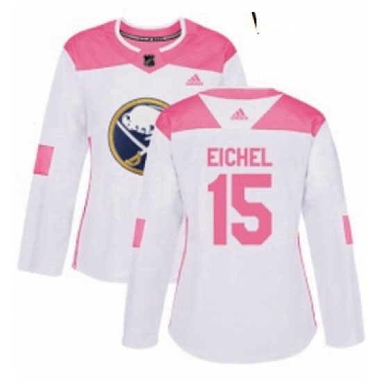 Womens Adidas Buffalo Sabres 15 Jack Eichel Authentic WhitePink Fashion NHL Jersey Womens Adidas Buffalo Sabres 15 Jack Eichel Authentic WhitePink Fashion NHL Jersey