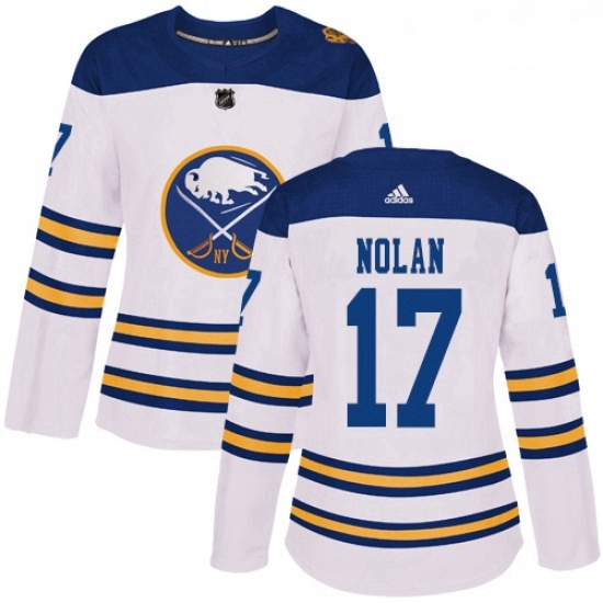 Womens Adidas Buffalo Sabres 17 Jordan Nolan Authentic White 2018 Winter Classic NHL Jersey Womens Adidas Buffalo Sabres 17 Jordan Nolan Authentic White 2018 Winter Classic NHL Jersey