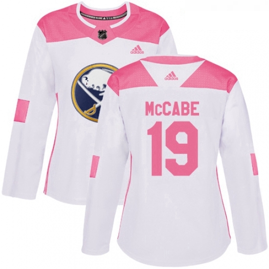Womens Adidas Buffalo Sabres 19 Jake McCabe Authentic WhitePink Fashion NHL Jersey Womens Adidas Buffalo Sabres 19 Jake McCabe Authentic WhitePink Fashion NHL Jersey