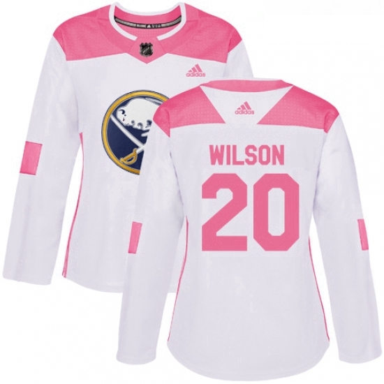 Womens Adidas Buffalo Sabres 20 Scott Wilson Authentic White Pink Fashion NHL Jersey Womens Adidas Buffalo Sabres 20 Scott Wilson Authentic White Pink Fashion NHL Jersey