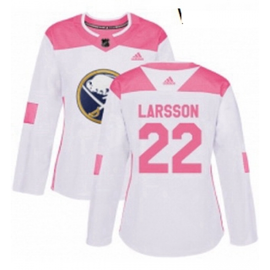 Womens Adidas Buffalo Sabres 22 Johan Larsson Authentic WhitePink Fashion NHL Jersey Womens Adidas Buffalo Sabres 22 Johan Larsson Authentic WhitePink Fashion NHL Jersey