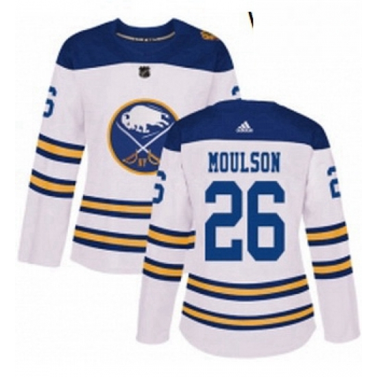 Womens Adidas Buffalo Sabres 26 Matt Moulson Authentic White 2018 Winter Classic NHL Jersey Womens Adidas Buffalo Sabres 26 Matt Moulson Authentic White 2018 Winter Classic NHL Jersey