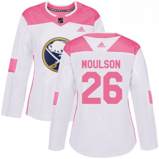 Womens Adidas Buffalo Sabres 26 Matt Moulson Authentic WhitePink Fashion NHL Jersey Womens Adidas Buffalo Sabres 26 Matt Moulson Authentic WhitePink Fashion NHL Jersey