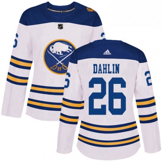 Womens Adidas Buffalo Sabres 26 Rasmus Dahlin Authentic White 2018 Winter Classic NHL Jersey Womens Adidas Buffalo Sabres 26 Rasmus Dahlin Authentic White 2018 Winter Classic NHL Jersey